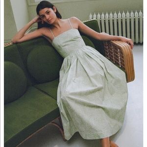 Cocoshop Skinny Strap Dress in Sage Green